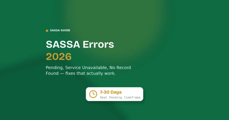 sassa errors